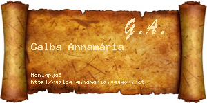 Galba Annamária névjegykártya